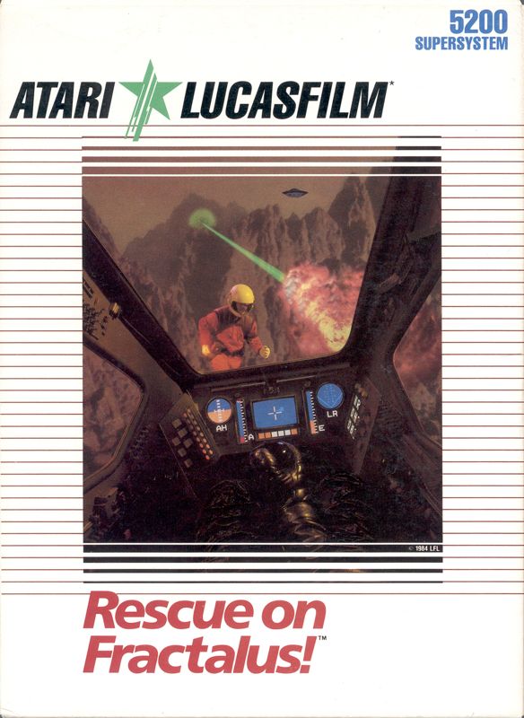 Rescue on Fractalus box art for Atari 5200